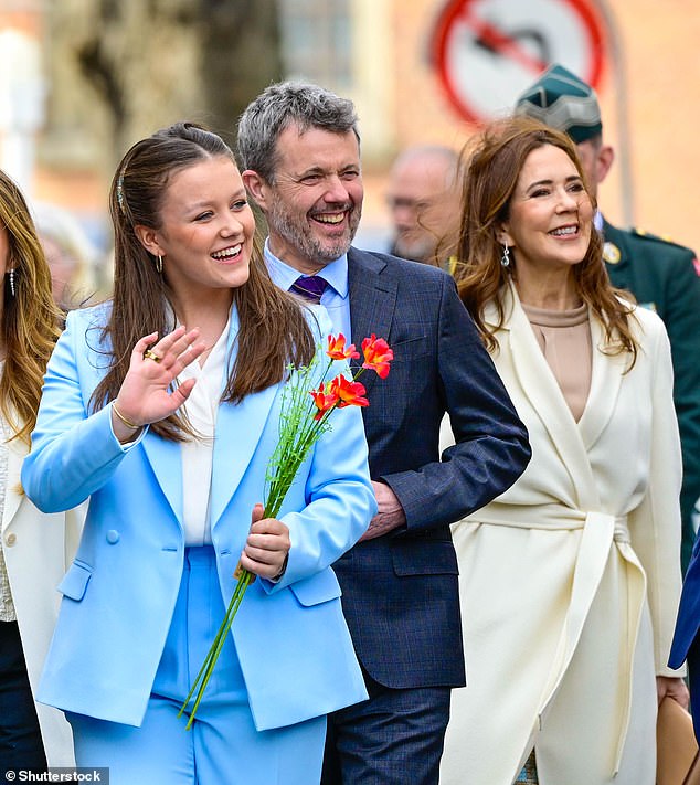 Princess Isabella of Denmark marked the first of her two birthday celebrations on Friday, ahead of her turning 18 later this month (pictured alongside her parents, Queen Mary and King Frederik X)
