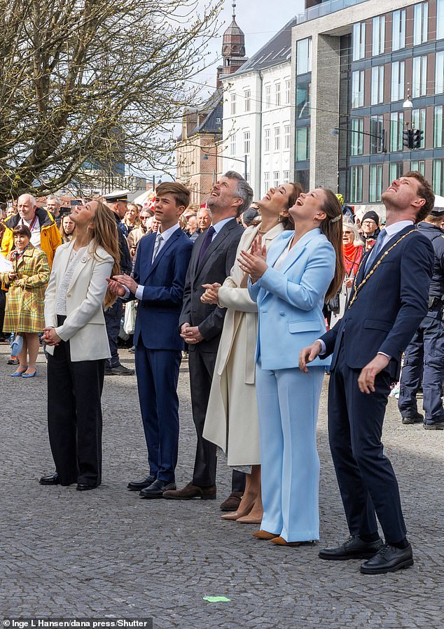 The family were pictured alongside the Major Anders Winnerskjold