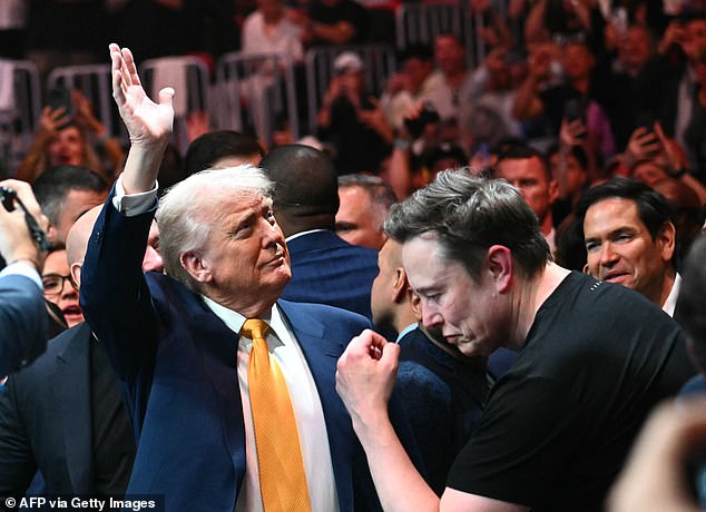 Trump waved to his adoring masses before greeting Robert F Kennedy Jr and Dave Portnoy