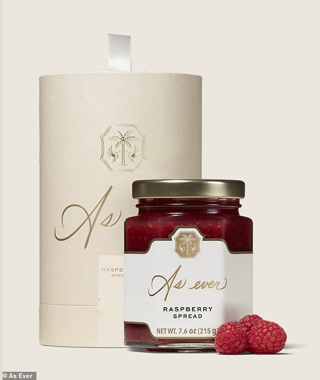 A popular product was the royal's $14 (£10.80) raspberry spread with keepsake packaging, and the version without the box priced at $9 (£7), which sold out in 30 minutes