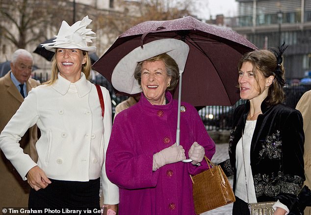 India (pictured right), her mother Lady Pamela Hicks and sister Edwina Brudenell attend a service of thanksgiving to celebrate Queen Elizabeth and Prince Philip's Diamond Wedding Anniversary in 2007