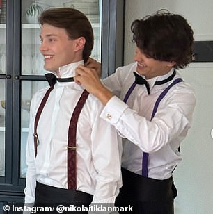 Pictured: Nikolai and Felix preparing for the party