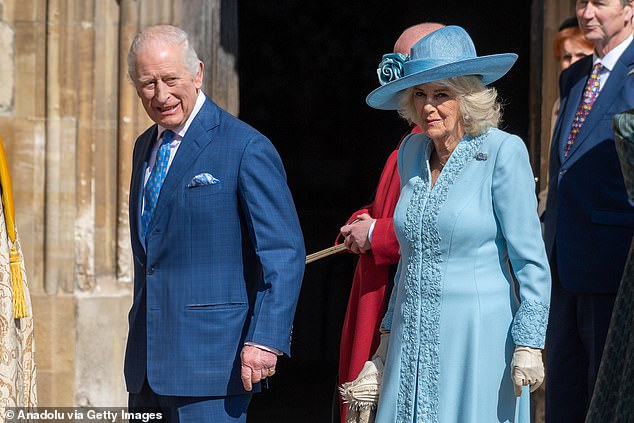 King Charles and Queen Camilla attended Easter Church service with various members of the royal family