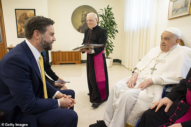 It came just one day after Vance, an adult Catholic convert, appeared to have been snubbed by the Pontiff and forced to meet with the Vatican secretary of state, Cardinal Pietro Parolin, and the foreign minister, Archbishop Peter Gallagher