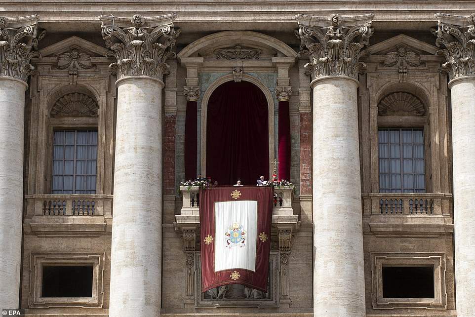 Pope Francis attends the Urbi et Orbi blessing following the Easter Mass in Saint Peter's Square, in Vatican City, 20 April 2025