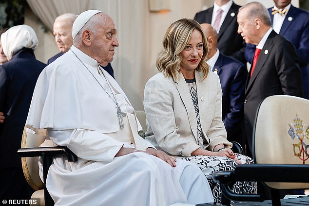 Georgia Meloni, Prime Minister of Italy, said Francis had been a good friend to her. Here they are pictured together during the G7 summit in June last year