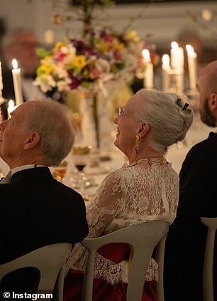 Queen Margrethe and her party guests were treated to a series of performances during the evening