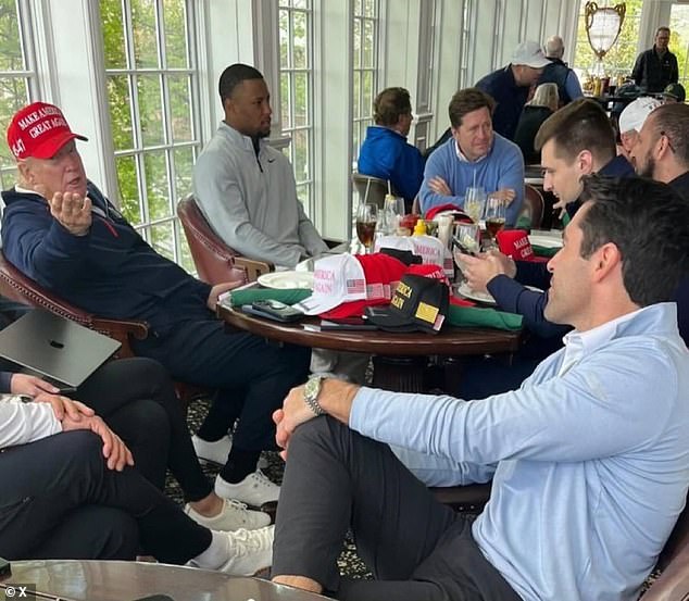 Saquon Barkley and President Donald Trump were seen spending time together on Sunday