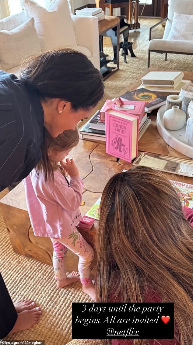 Meghan, Lilibet and Serena played a personalised boardgame together, and Meghan referred to her as 'auntie'