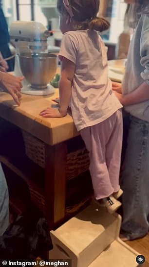 A little girl, thought to be Princess Lilibet, was pictured joining in