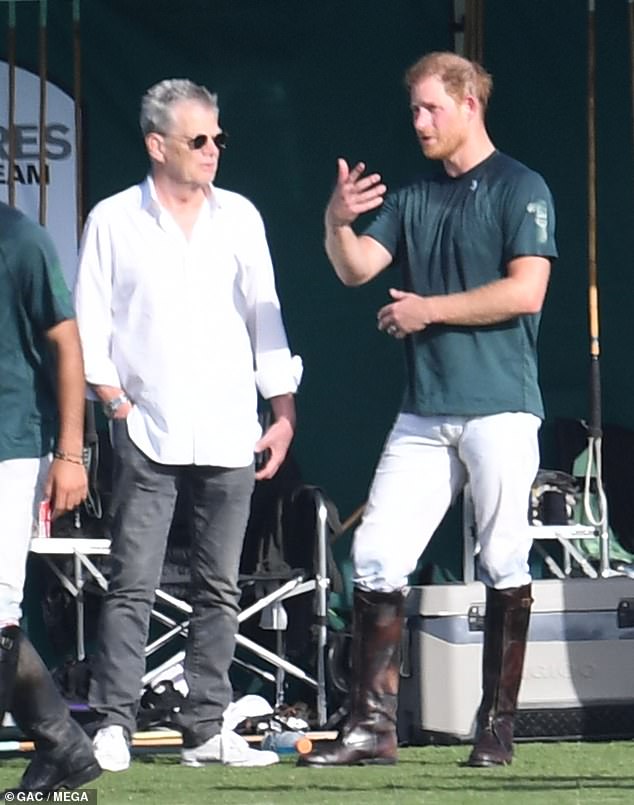 Prince Harry has gained a 'surrogate father' - composer David Foster (pictured at the Santa Barbara Polo Club in California, 2022)