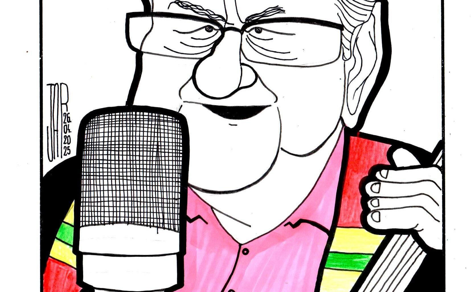 Made this caricature of Dafydd Iwan. How's it?