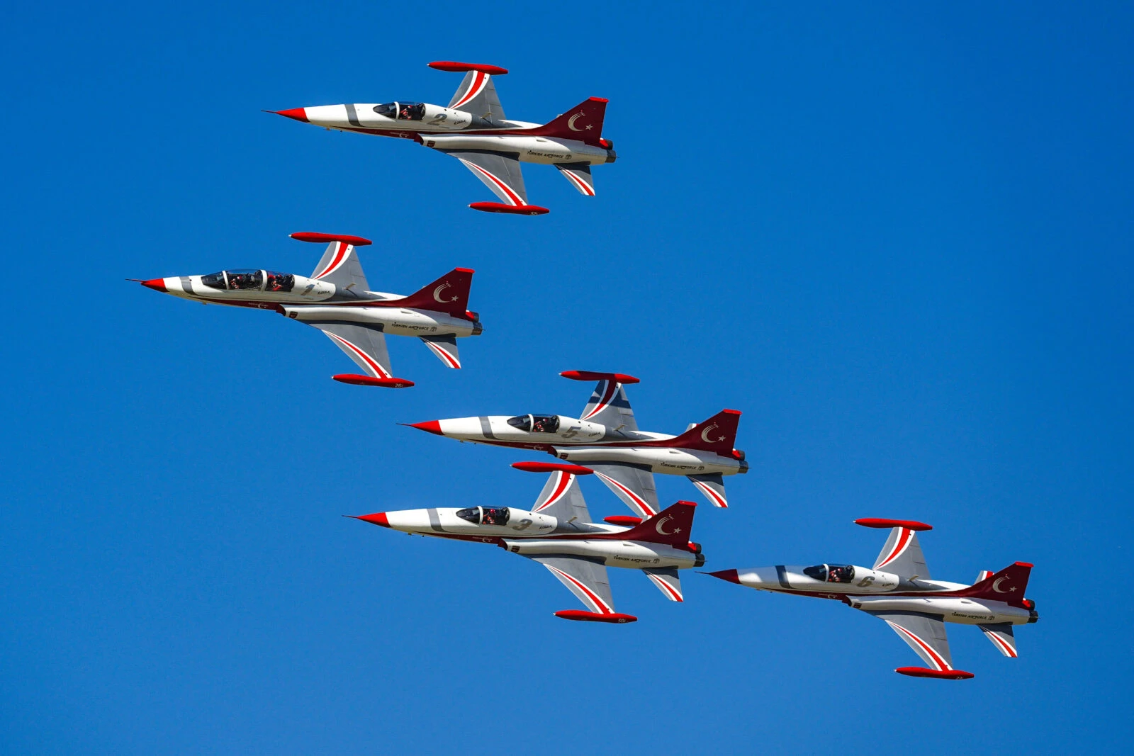Turkish Stars, the aerobatic demonstration team of the Turkish Air Forces perform 