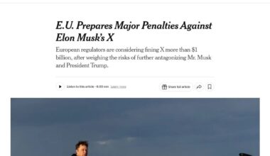 E.U. Prepares Major Penalties Against Elon Musk’s X
