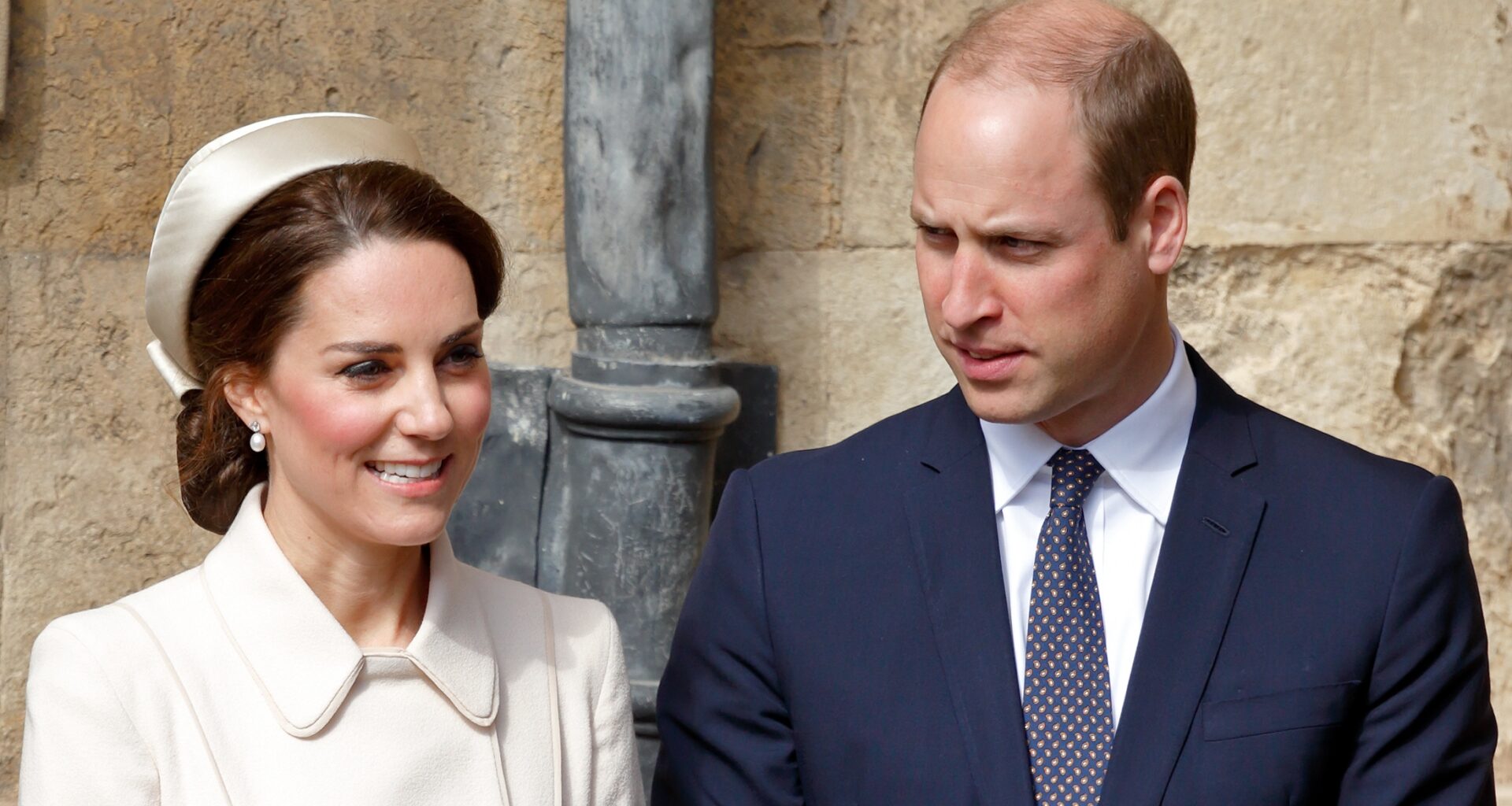 Catherine, Princess of Wales and Prince William attend the traditional Easter Sunday church service at St George's Chapel, Windsor Castle on April 16, 2017