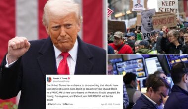 Trump dit aux Américains ‘Ne soyez pas un post-tarif PANICAN’ alors que les marchés plongent pour la troisième journée consécutive