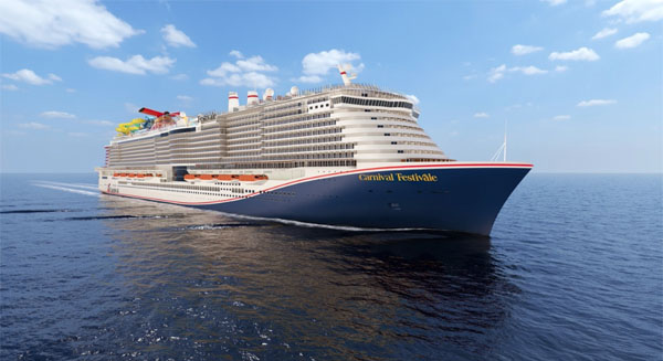 SPACE COAST TOURISM: LNG-Powered Carnival Festivale to Sail from Port Canaveral Beginning in 2027