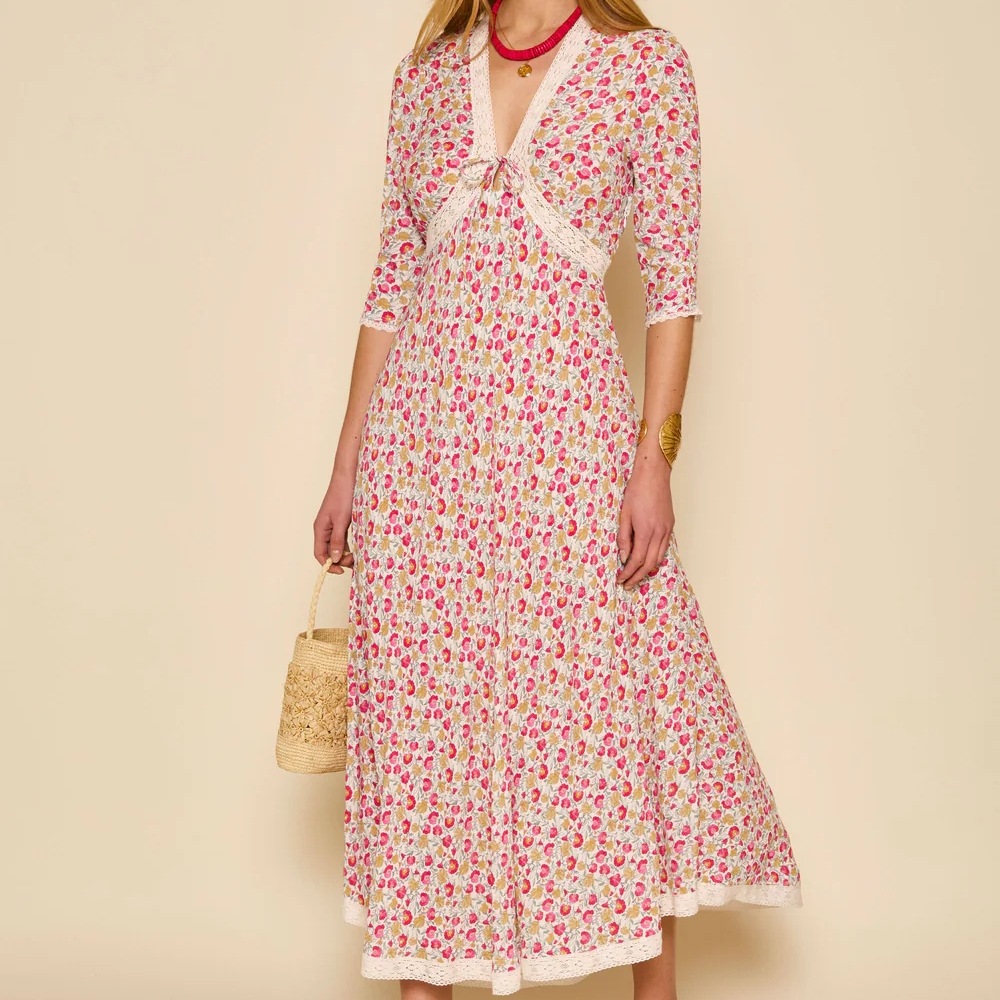 Rixo Amina Pansy Midi Dress