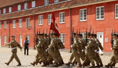 COPENHAGEN, DENMARK - MAY 29, 2018:Danish soldiers in the Citadel, of Copenhagen. The International Day of United Nations Peacekeepers.