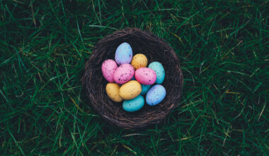 Photo of easter eggs in a basket