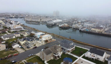 An aerial view of the flood-prone Chelsea Heights neighborhood of Atlantic City, N.J. on Oct. 25, 2022. Credit: Angela Weiss/AFP via Getty Images