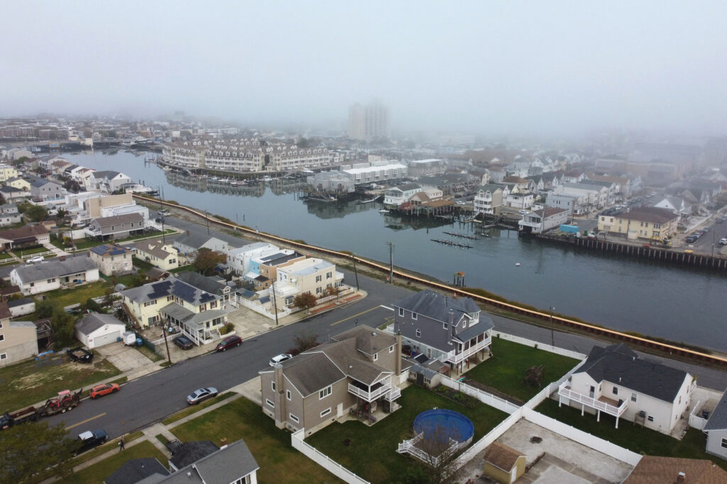 An aerial view of the flood-prone Chelsea Heights neighborhood of Atlantic City, N.J. on Oct. 25, 2022. Credit: Angela Weiss/AFP via Getty Images