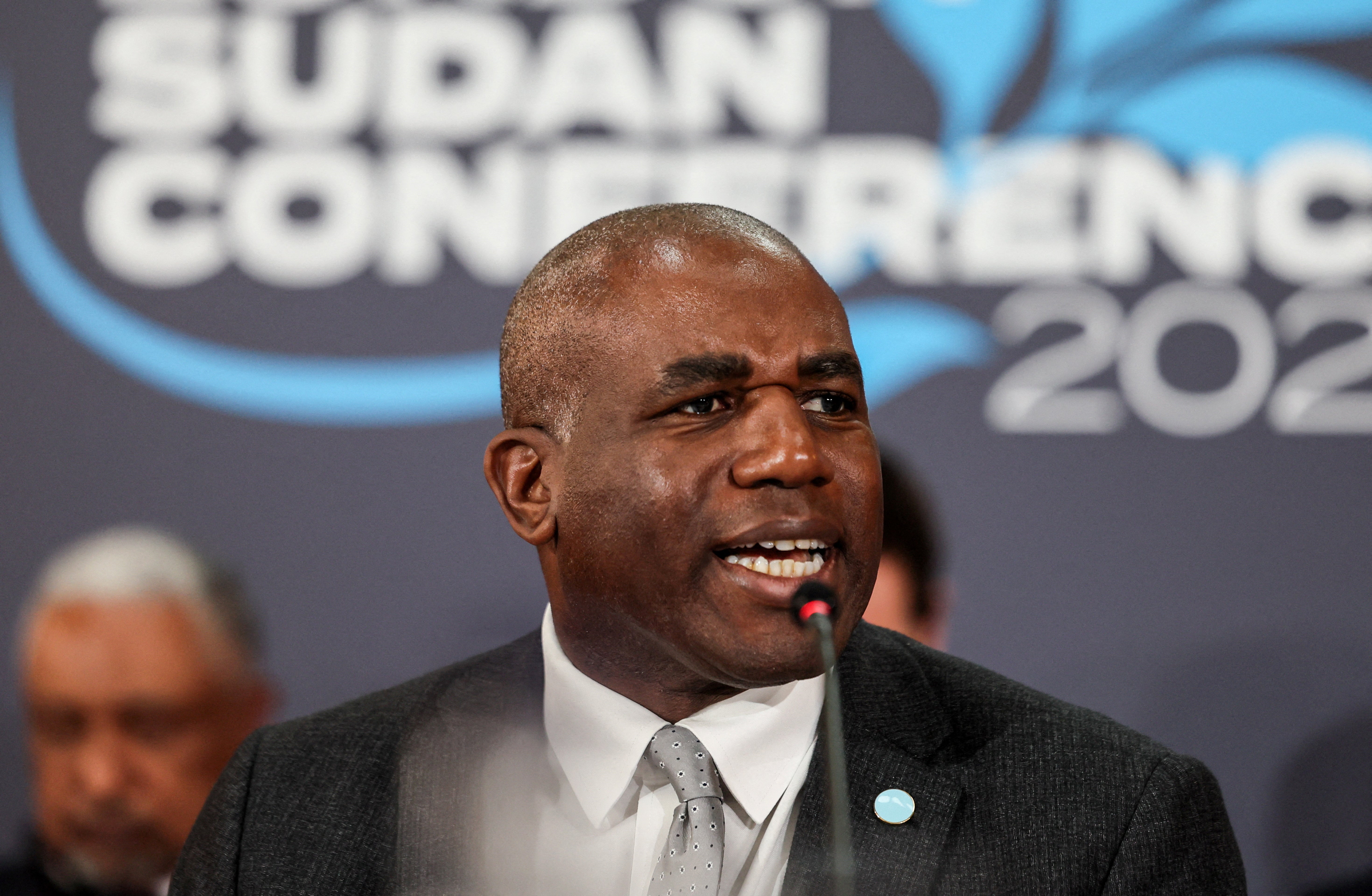 David Lammy delivers opening remarks at the London Sudan Conference 2025 at Lancaster House in London