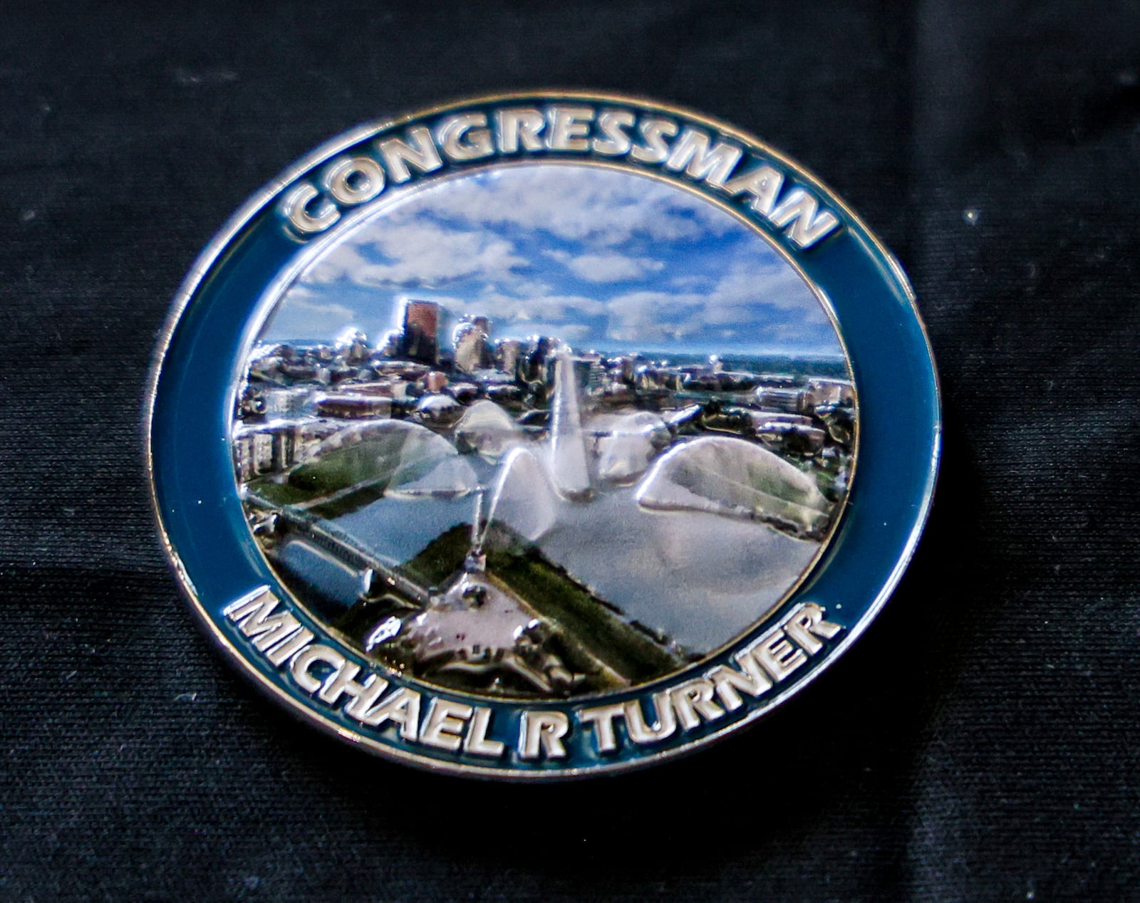 The back of a coin designed by Hero Coins LLC CEO Andrew McKenna with input from Congressman Mike Turner's office. The coin will be given to NATO Parliamentary Assembly Spring Session participants in May. BRYANT BILLING / STAFF