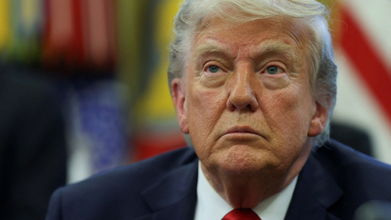 U.S. President Donald Trump looks on, as he signs executive orders in the Oval Office at the White House in Washington, D.C., U.S., April 23, 2025.(REUTERS)