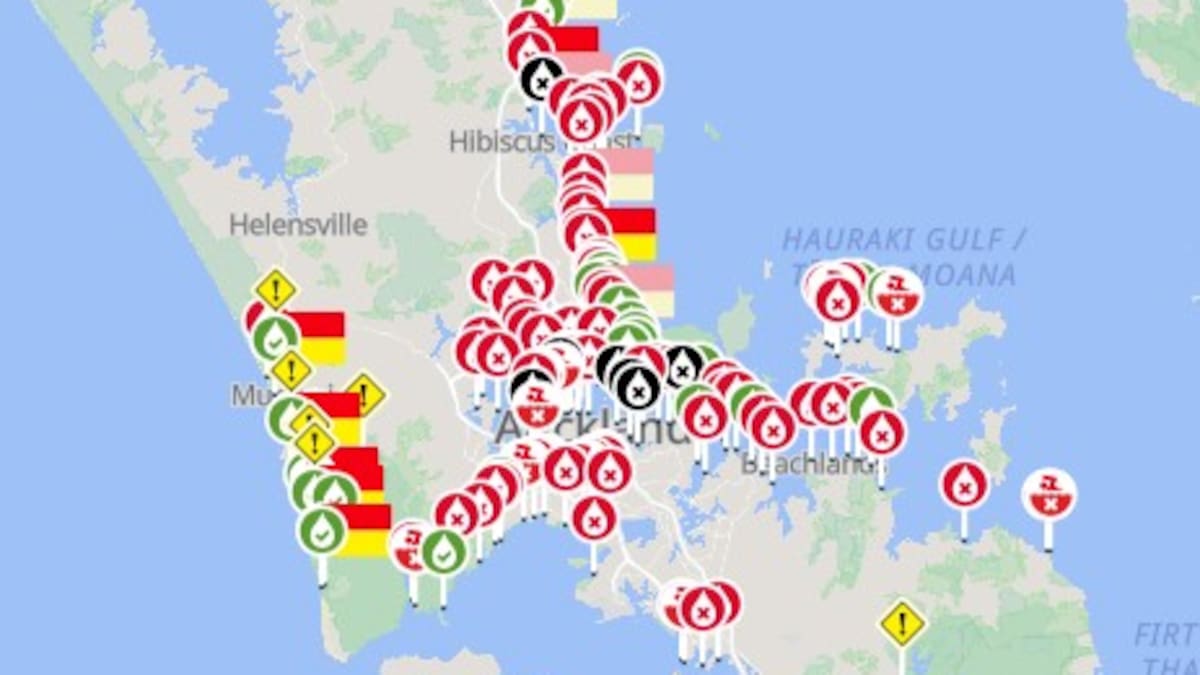 Most Auckland beaches unsafe for swimming after heavy rain