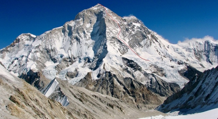 The 1975 Slovenian route on the South Face of Makalu.