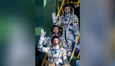 U.S.-Russian crew of three launches to the International Space Station