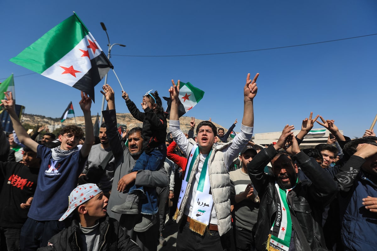 Syrians celebrate ouster of al-Assad on 14th anniversary of civil war uprising