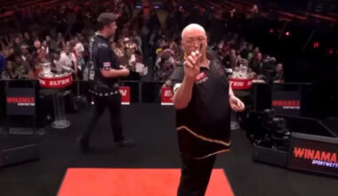 Opera-singing referee dubbed 'German Eye Candy' steals show at European Darts Trophy 4 with amazing 180 call