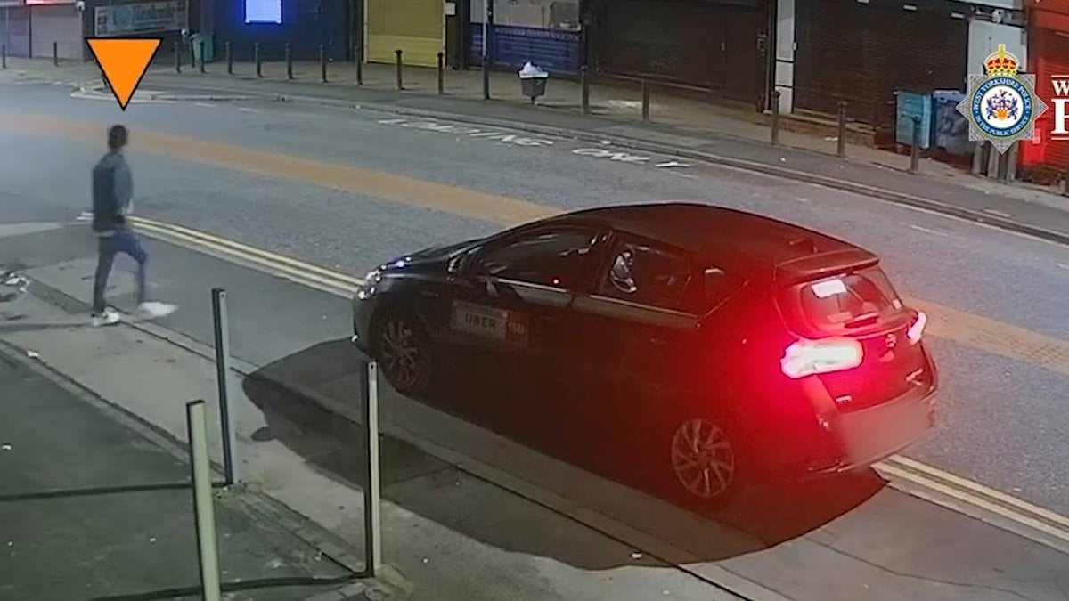 Chilling moment taxi driver preys on woman walking home from party before leading her to alley to rape her