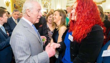 Suzie ‘Sparkles’ Stevens, of Grantham, attended a reception for local media at Buckingham Palace hosted by King Charles III