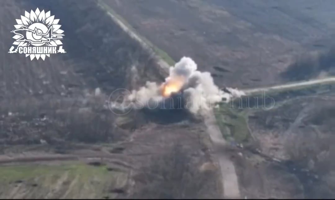 Ukrainian aviation used American GBU62 precision-guided bomb to destroy Russian military position in the Northern direction of Ukraine. April 12, 2025