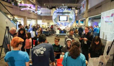 Some of the crowd that were at Rise Up Boston Climate Event at the Museum of Science.