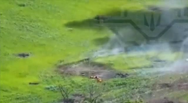 Russian soldier on motorcycle drives into a mine somewhere in eastern Ukraine