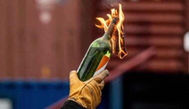 cover Molotov cocktails among confiscated items in police clampdown