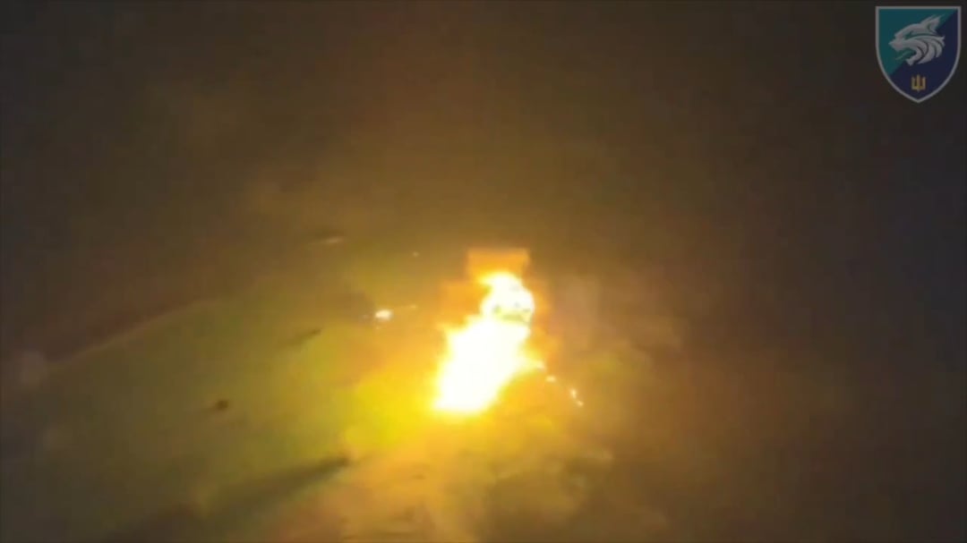 A vehicle carrying Russian infantry was blown into the air after hitting an anti-tank mine during an attempted assault on Ukrainian positions. Pokrovsk direction, 38th Marine Brigade. April 2025