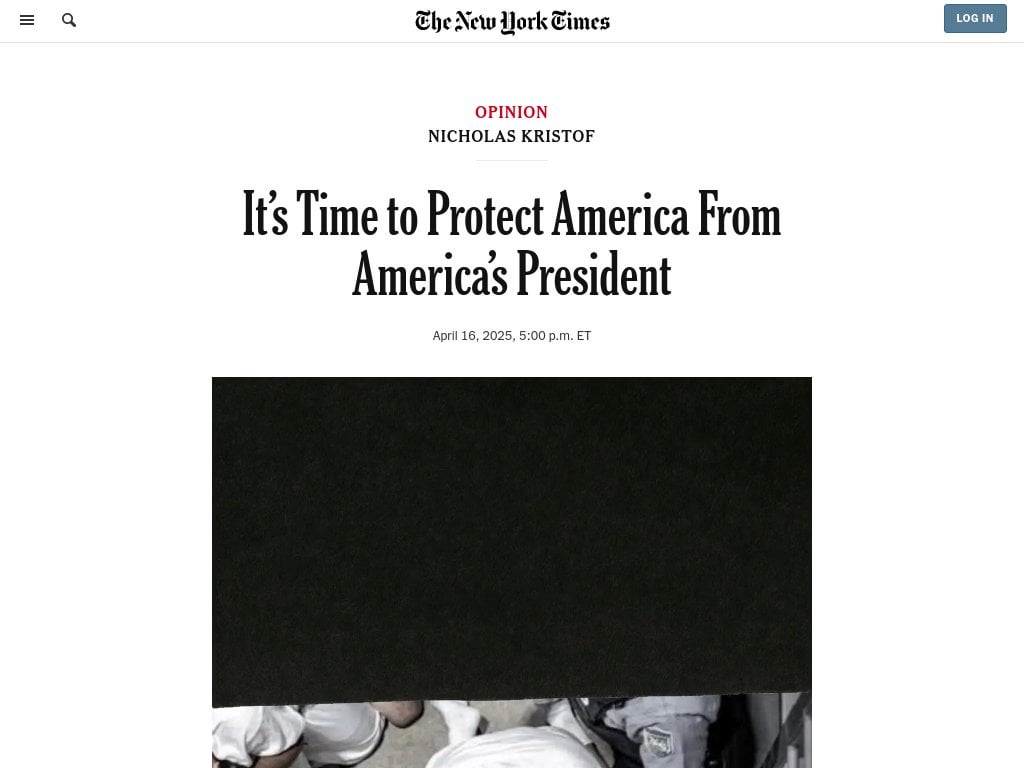 It’s time to protect America from America’s President, by Nicholas Kristof