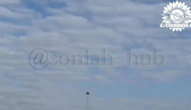 The Ukrainian Armed Forces carried out a MiG-29 airstrike using a guided aerial bomb on a house with Russian soldiers in Northern Ukraine. April 2025.