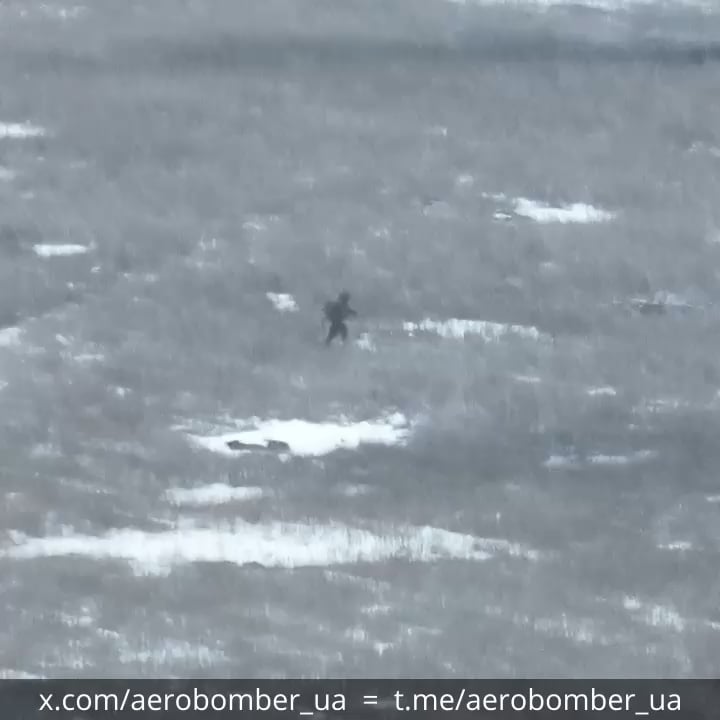 Russian soldier burns to death after being hit with Ukrainian drone-dropped grenades, March 2025