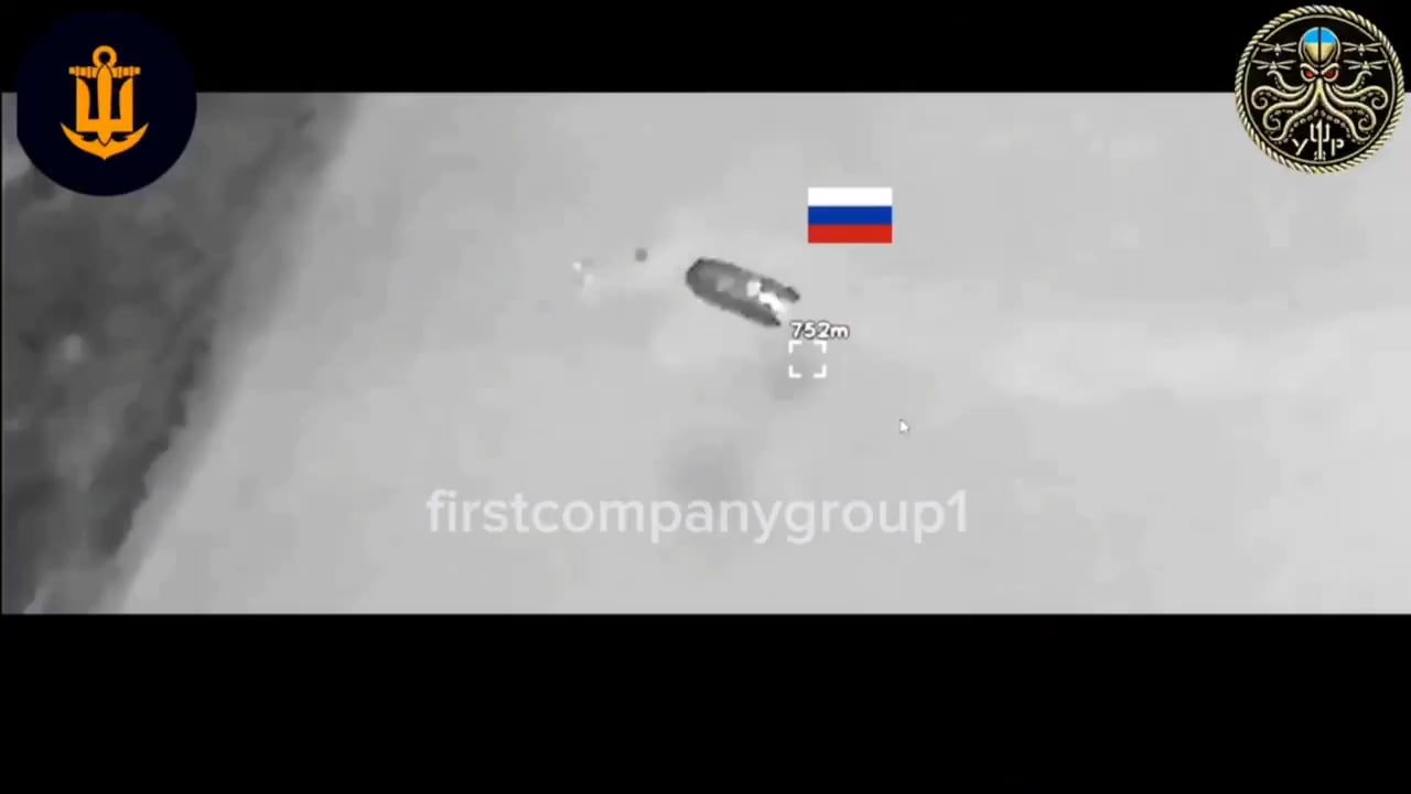 A drone operator of the Ukrainian Navy attacks a Russian boat rotating personnel on one of the many islands in the Dnipro delta. Kherson Oblast.