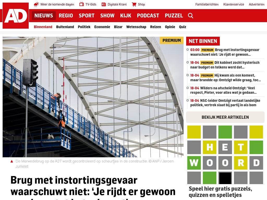 Brug met instortingsgevaar waarschuwt niet: ‘Je rijdt er gewoon overheen tot het misgaat’