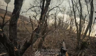Ukrainian "Karakurt Colony" of the 2nd Mechanized Battalion of the 3rd SABr assaulted a Russian position during the liberation of the village of Nadiia in Luhansk region. April 2025