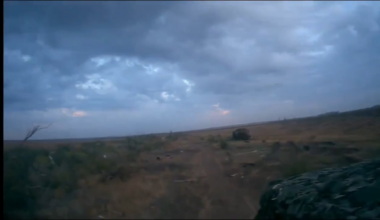 A group of Russian soldiers and a T-62 tank, that was converted into a ARV, attempts to recover another disabled tank, but their tank runs over a mine.