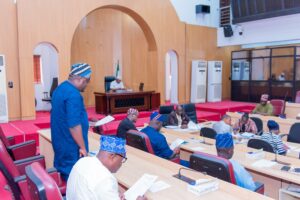 Osun lawmakers during the plenary on Monday 