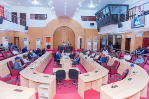 Osun lawmakers during the plenary on Monday 